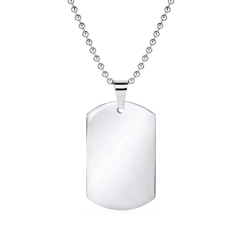 Diamond and Pearl Necklace-X-Large Men's Military Dog Tag Pendant Necklace Black Gold Silver 24" Chain