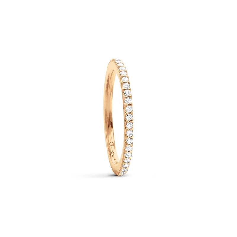 Customizable Engagement Ring-Love Bands 18K Gold Ring w. Diamonds