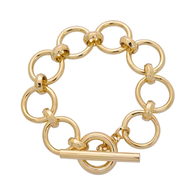 Luxury Gold Bracelet-TOGGLE BRACELET- PLAIN GOLD