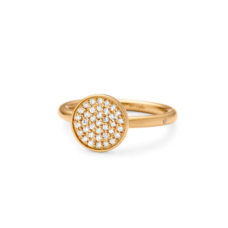 Women’s Rose Gold Ring-Rock Big 18K Gold Ring w. Diamonds