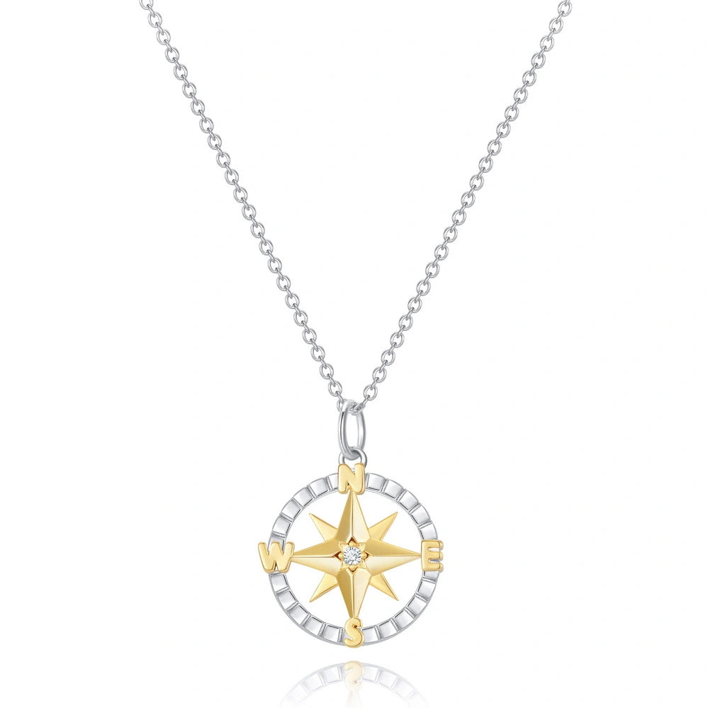 Long Chain Necklace-Graduation Season Separation Compass Necklace