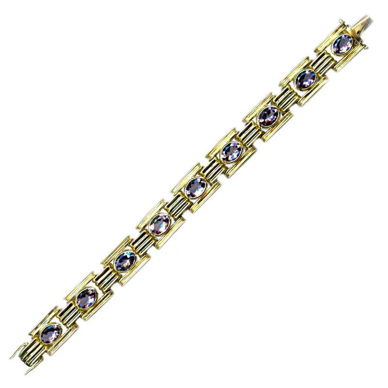 Adjustable Leather Bracelet-Bracelet-Iolite  (1144D)