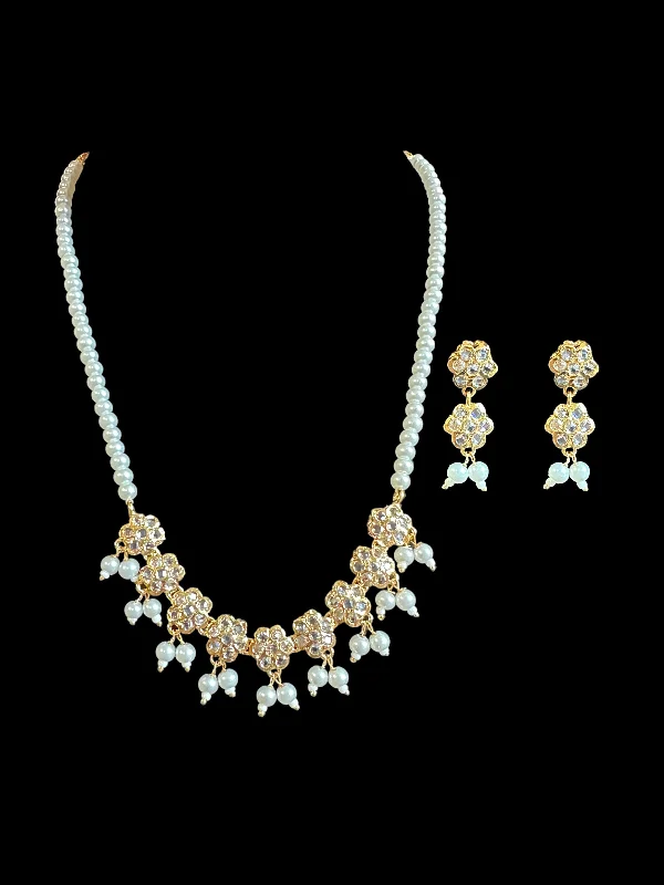 Designer Pearl Necklace-DNS34 gold plated  necklace with earrings ( READY TO SHIP )