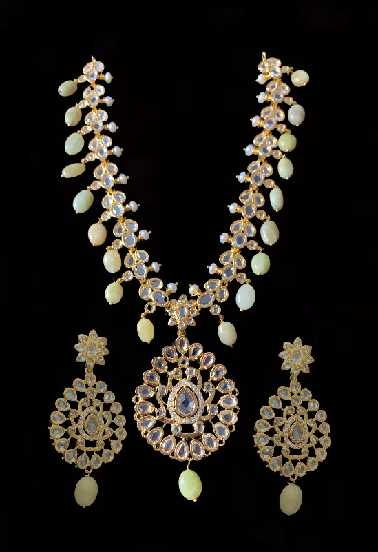 Designer Diamond Necklace-NS101 Ashrita polki necklace with earrings ( READY TO SHIP)