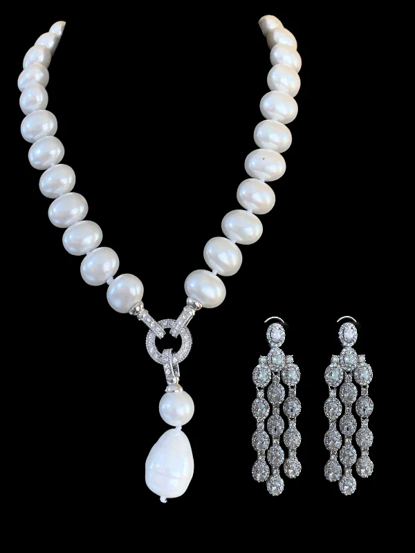 Unique Design Necklace-NS287 Pearl necklace set ( READY TO SHIP )