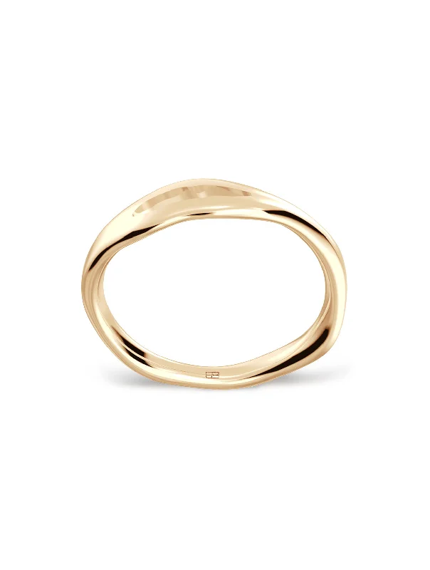 Men's Stainless Steel Ring-Liquid N°5 18K Gold Ring