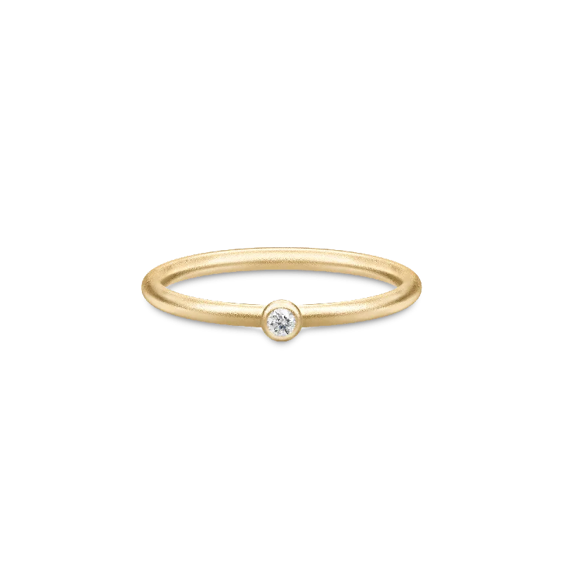 Modern Rose Gold Engagement Ring-Finesse Clear Gold Plated Ring w. Zirconia