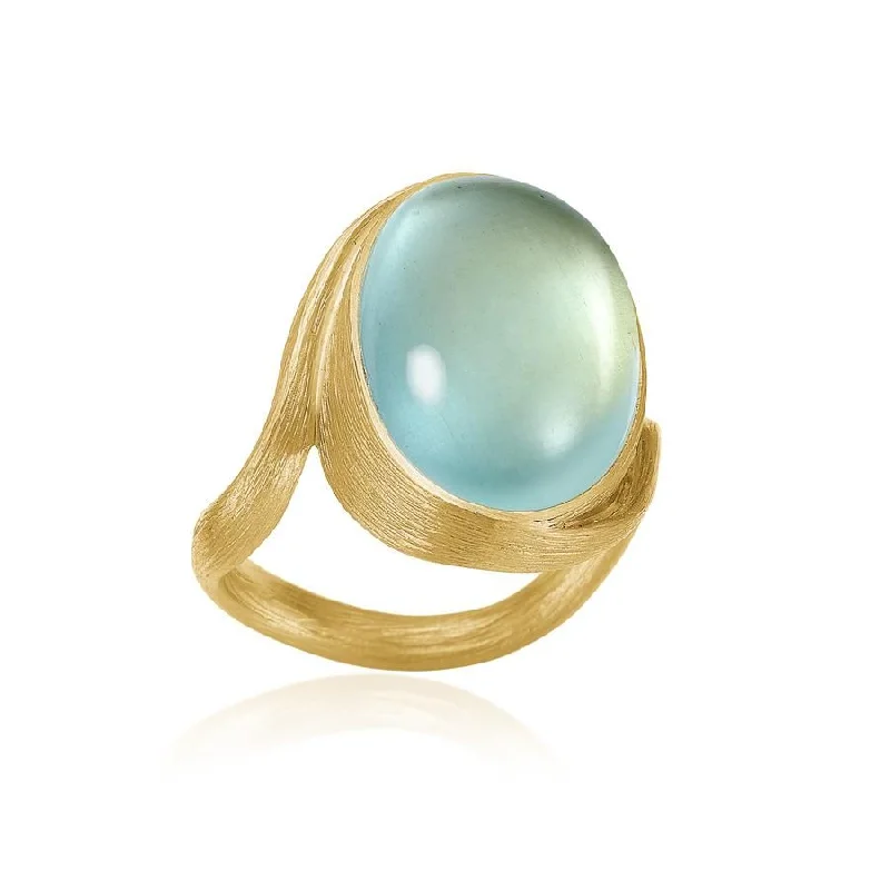 Women’s Rose Gold Ring-Vega 18K Gold Ring w. Aquamarine