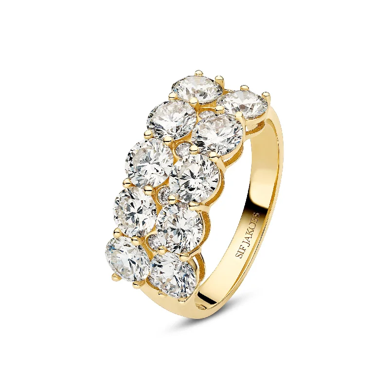 Custom Birthstone Ring for Mom-Ariccia 14K Gold Ring w. Lab-Grown Diamonds