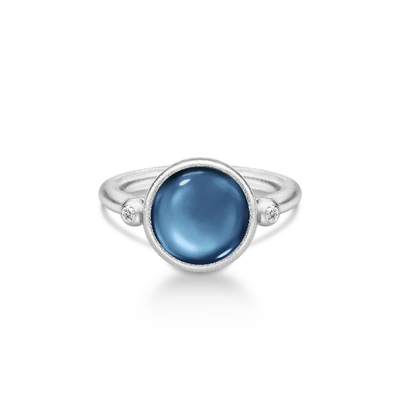 Unique Men’s Wedding Ring-Prime Silver Ring w. Blue Sapphire