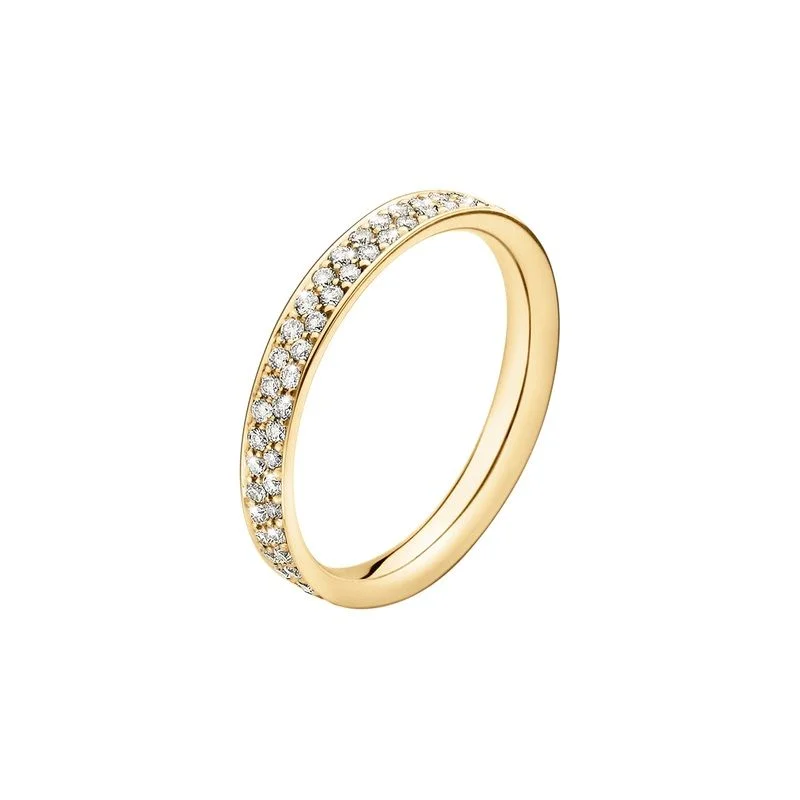 Men’s Wedding Ring with Stone-Magic 18K Gold Ring w. Pavé Diamonds