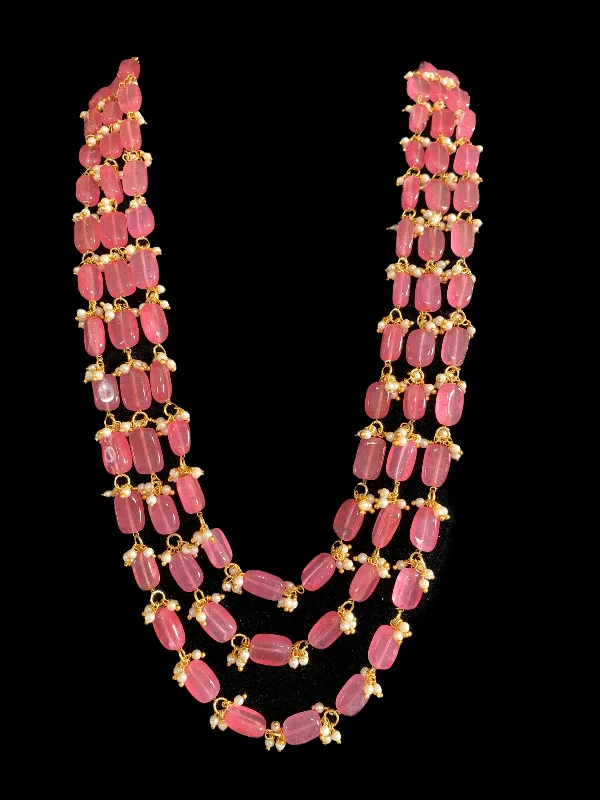 Choker Necklace for Women-NS305 Piyali beaded necklace - rose quartz   ( READY TO SHIP )