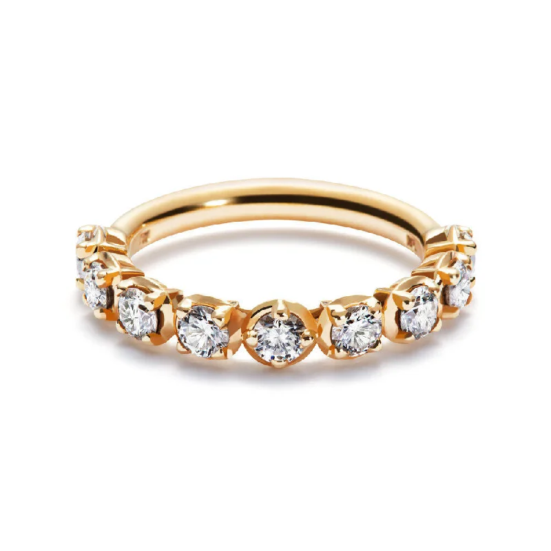 Vintage Engagement Ring-Band 18K Gold Ring w. Diamonds