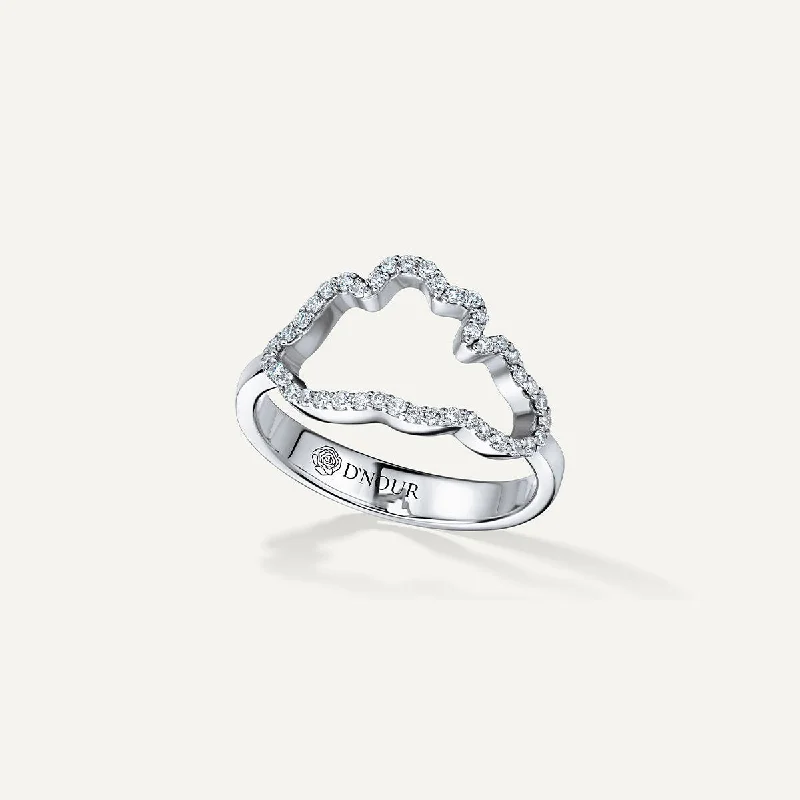 Heart Shaped Wedding Ring-Allusia Love Accented 18K Whitegold Ring w. Diamonds