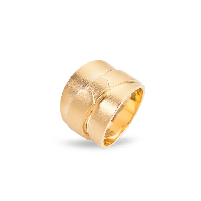 Silver Solitaire Ring-Jovian Small 18K Gold Ring