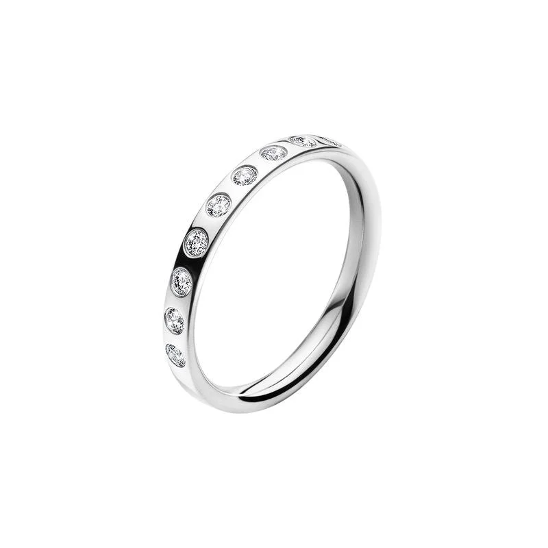 Oval Cut Diamond Ring-Magic 18K White Gold Ring w. Diamonds