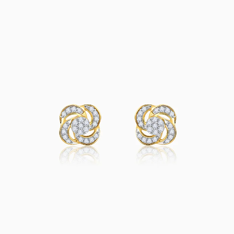 Crystal Drop Earrings-Gold Blume Diamond Earrings