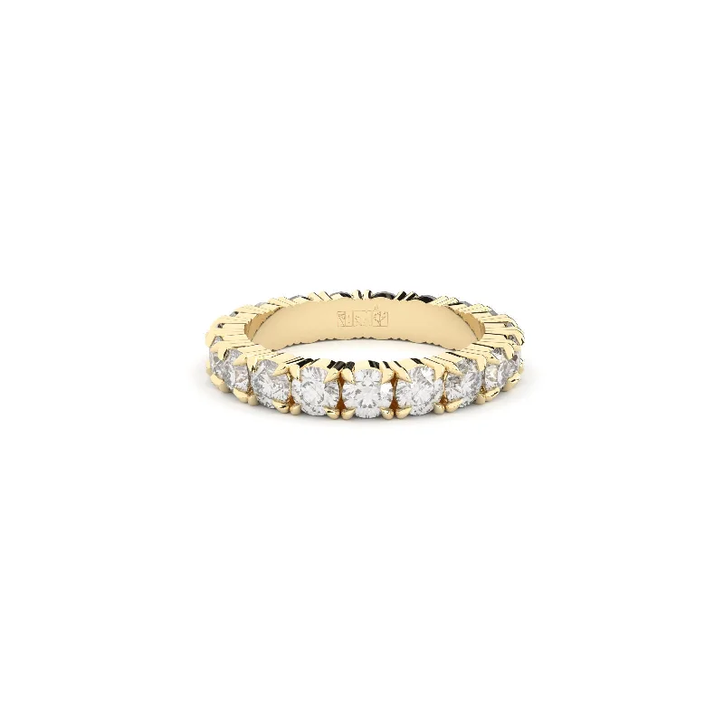 Minimalist Engagement Ring-Reflection Luxury Eternity 18K Whitegold Ring w. Lab-Grown Diamonds