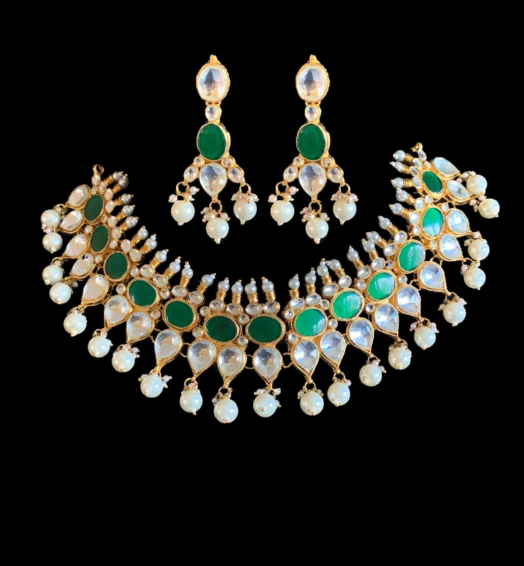 Handmade Pendant Necklace-NS124 Sasha pachi kundan necklace with earrings ( READY TO SHIP )