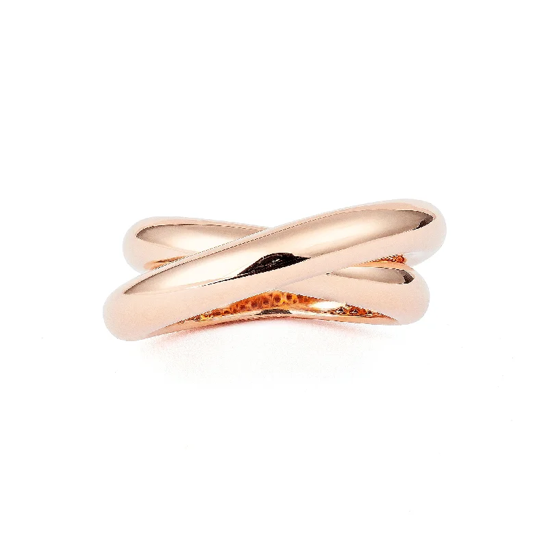 Large Emerald Ring-Infinity Loop Medium Plain 18K Rosegold Ring