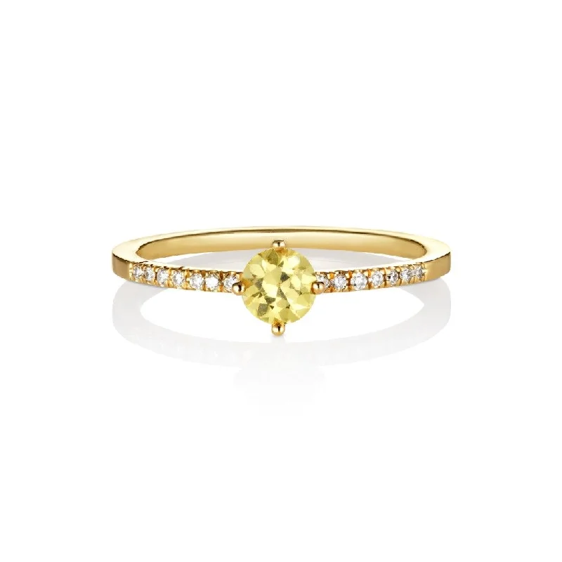 Unique Wedding Rings-Hima Kaha 18K Gold Ring w. Diamonds & Sapphire