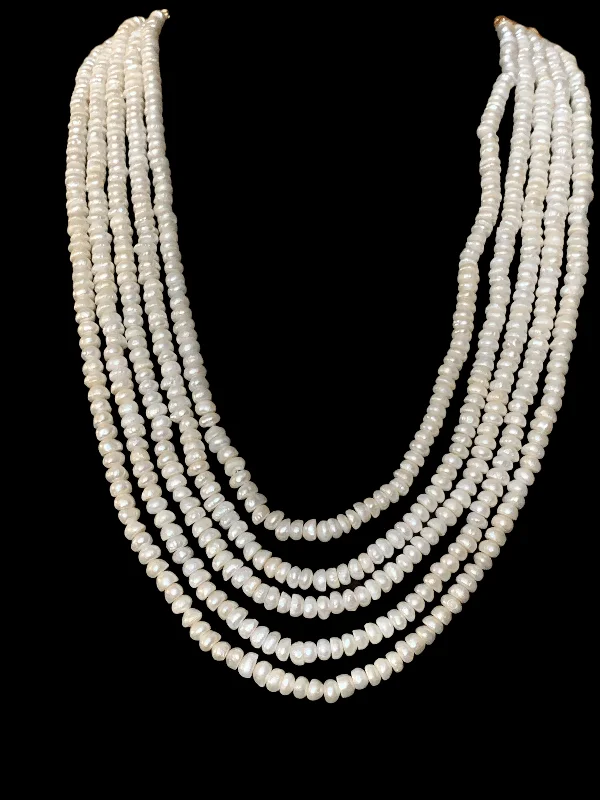 Layered Chain Necklace-NS196 Nida fresh water pearl necklace five layer( READY TO SHIP )