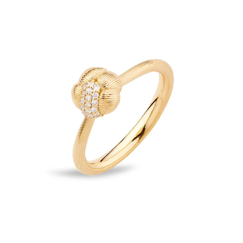 Two-Tone Wedding Ring-Savá 18K Gold Ring w. 19 Diamonds