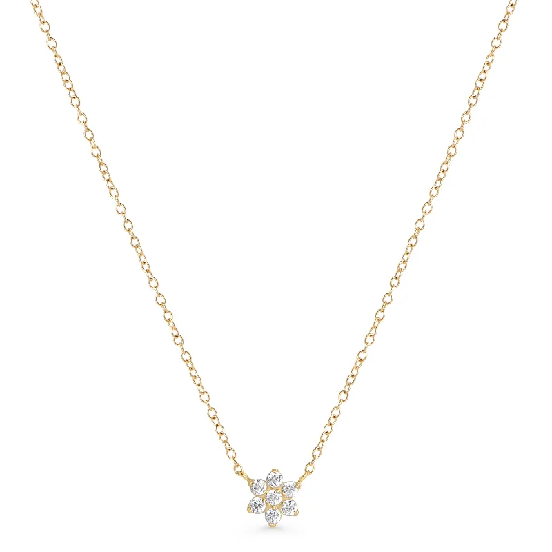 Sparkling Diamond Necklace-Lily Pendant Necklace