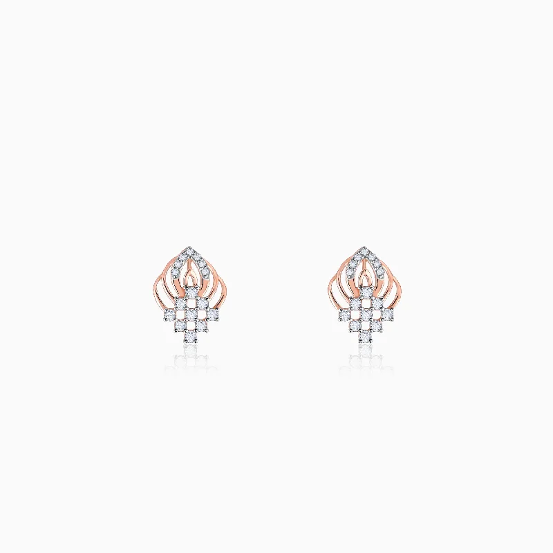 Everyday Stud Earrings-Rose Gold Wonderful Whimsy Diamond Earrings