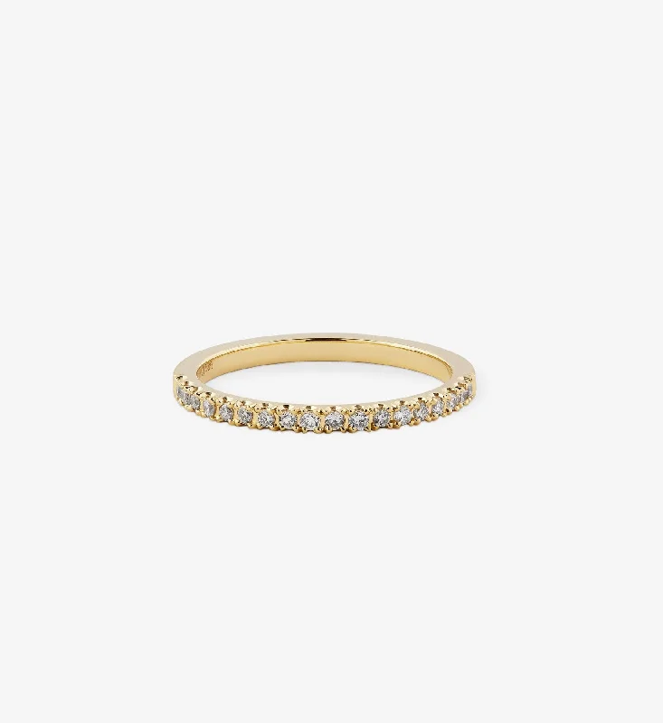 Gold Wedding Band for Men-Diamond Eternity Ring 0.20