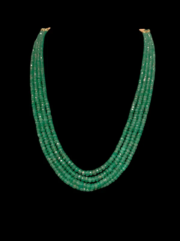 Gemstone Chain Necklace-DNS86 Four layer natural emerald beads necklace ( READY TO SHIP )