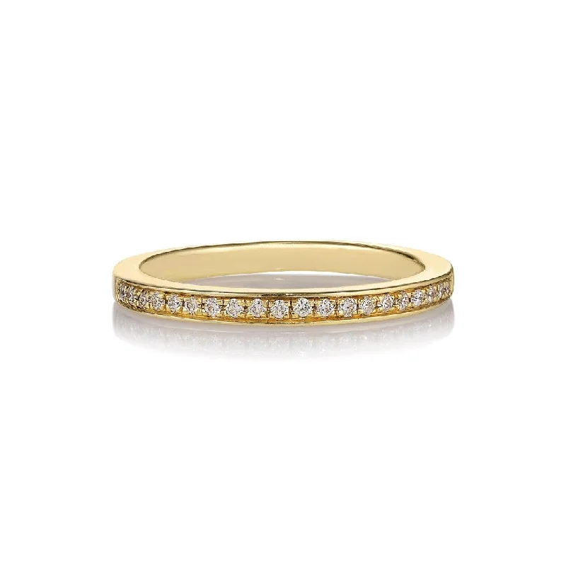 Gold Ring with Diamonds-Tina Pavé Yellow 14K Gold Ring w. Diamonds