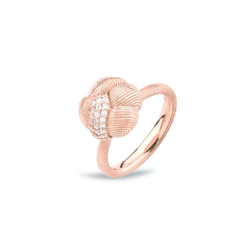 Pearl Ring for Women-Savá 18K Rosegold Ring w. 28 Diamonds