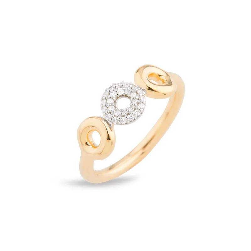 Luxury Wedding Ring-Matiné 18K Gold & Whitegold Ring w. 25 Diamonds