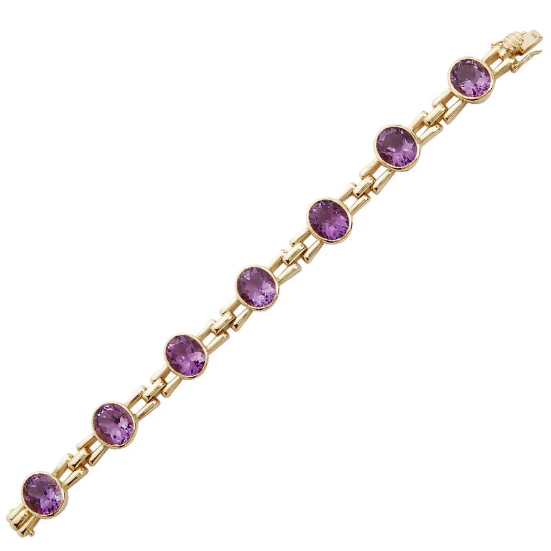 Geometric Charm Bracelet-Bracelet- Amethyst (1218D)