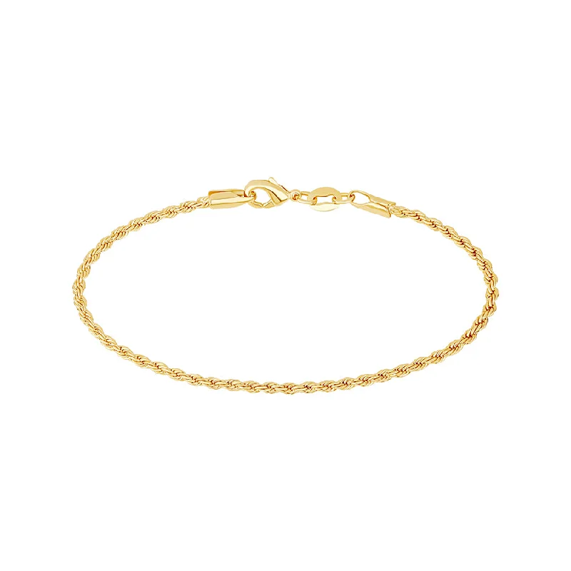 Custom Gold Bracelet for Mom-The Rope Chain Bracelet