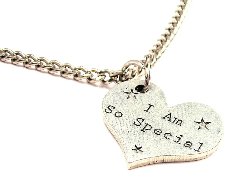 Wedding Necklace for Bride-I Am So Special Heart Single Charm Necklace