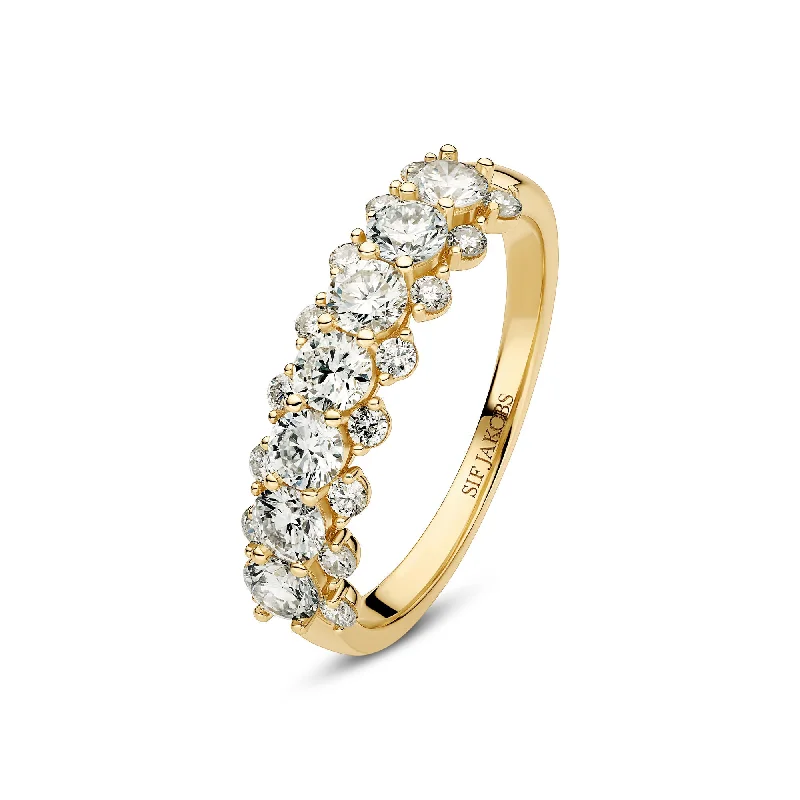 Minimalist Engagement Ring-Fior 14K Gold Ring w. Lab-Grown Diamonds