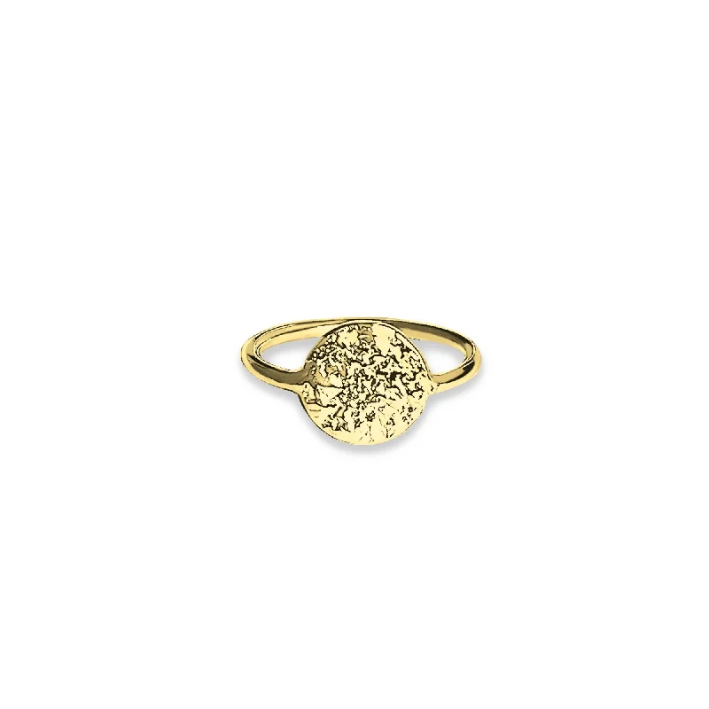 Simple Gold Wedding Ring-Lucky Coin Gold Plated Ring