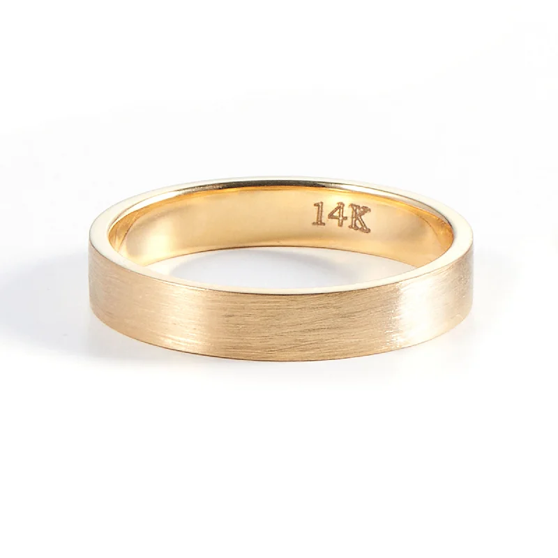 Women’s Stackable Rings-LEO 14K Gold Ring 4mm