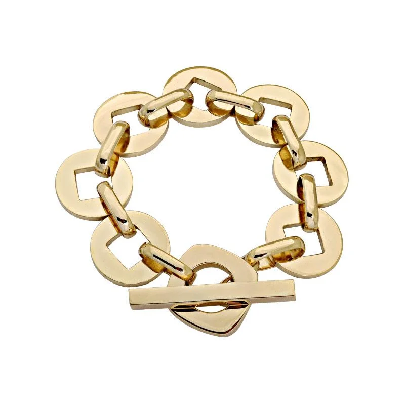 Elegant Gold Bracelet-Toggle Bracelet - Gold  (2156B)