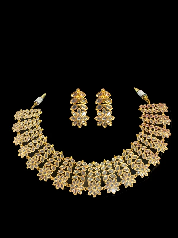 Luxury Chain Necklace for Women-NS366 MIZAN Hyderabadi gold plated necklace set ( READY TO SHIP )