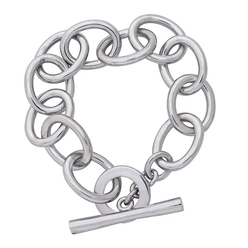 Retro Style Bracelet-Toggle Bracelet- Sterling Silver  (266ES)