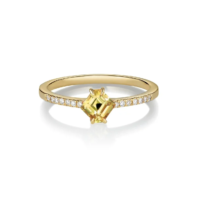 Colorful Gemstone Ring-Tada Kaha 18K Gold Ring w. Sapphire & Diamonds