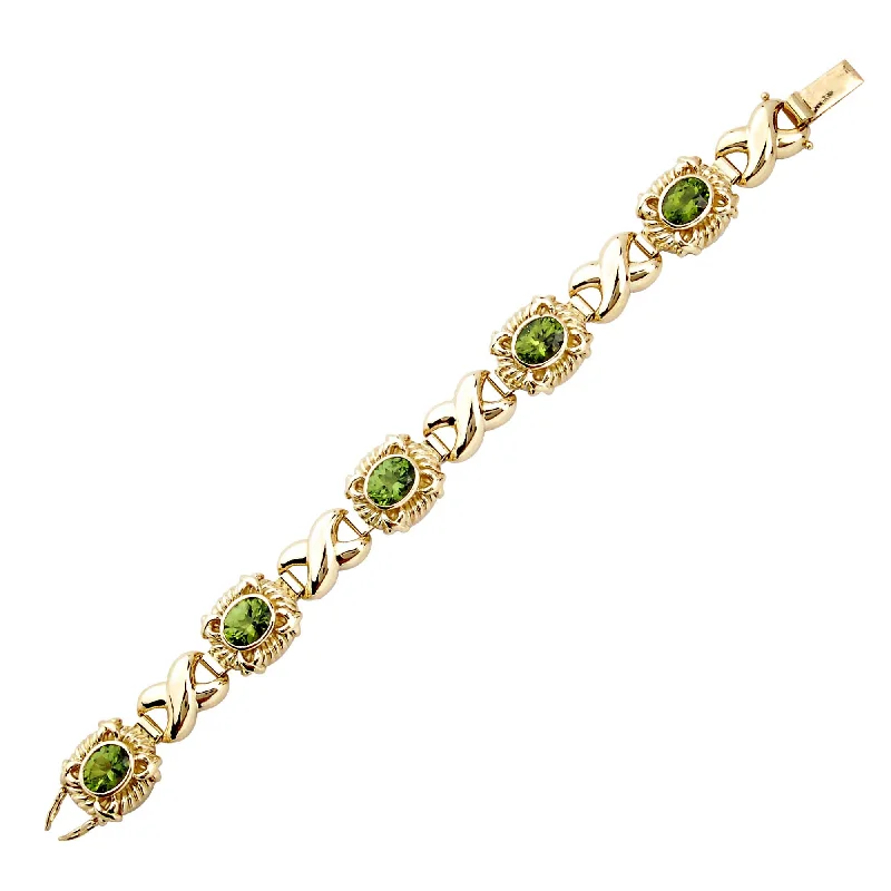 Silver Beaded Bracelet-Bracelet- Peridot