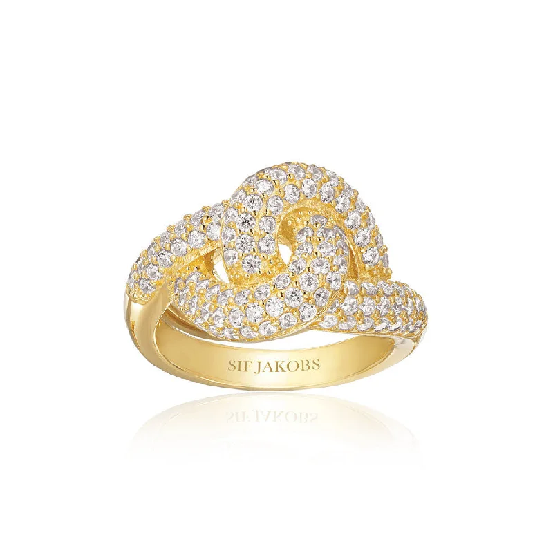 Oval Cut Diamond Ring-Imperia 18K Gold Plated Ring w. Zirconia