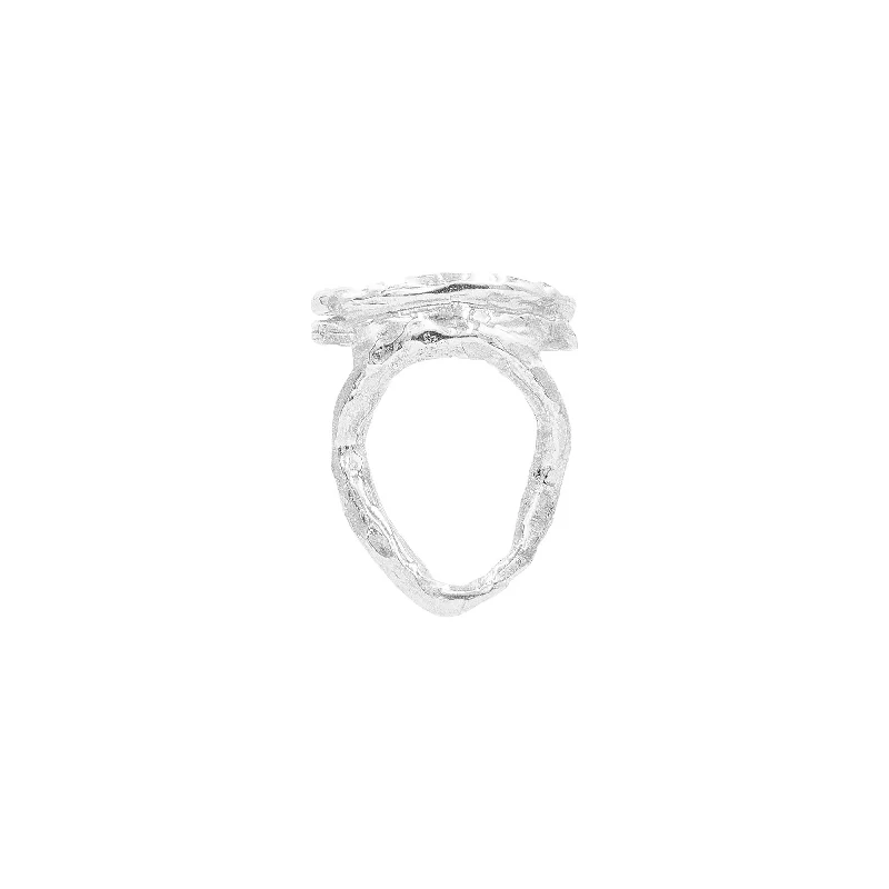 Bezel Set Engagement Ring-The Aigli Silver Ring