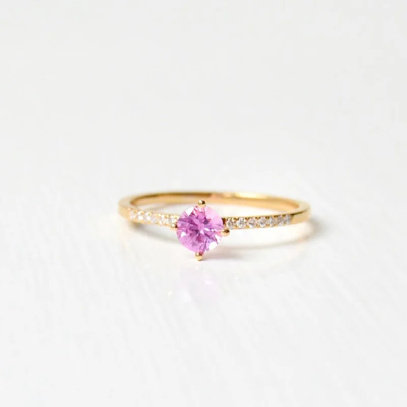 Women’s Stackable Rings-Hima Rosa 18K Gold Ring w. Sapphire & Diamonds