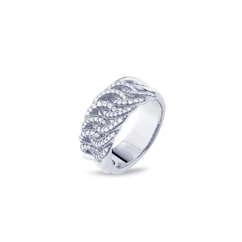 Diamond Ring with Matching Band-Sitana 18K Whitegold Ring w. 86 Diamonds