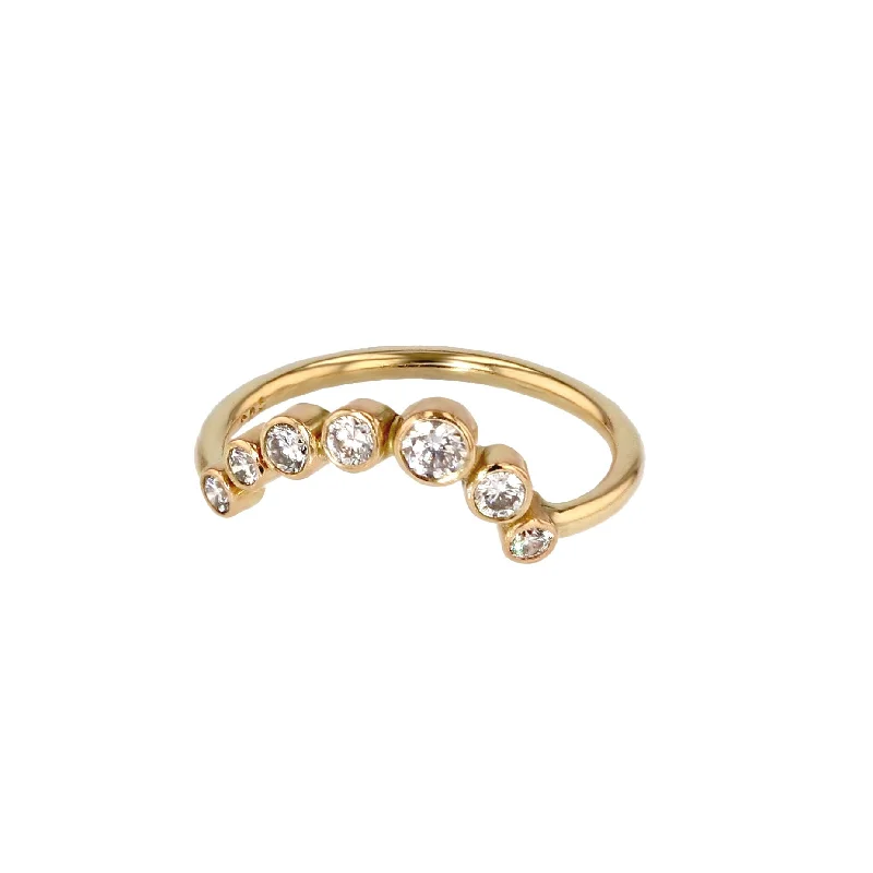 Unique Couples Rings-7 Stone 14K or 18K Gold Ring w. Diamonds